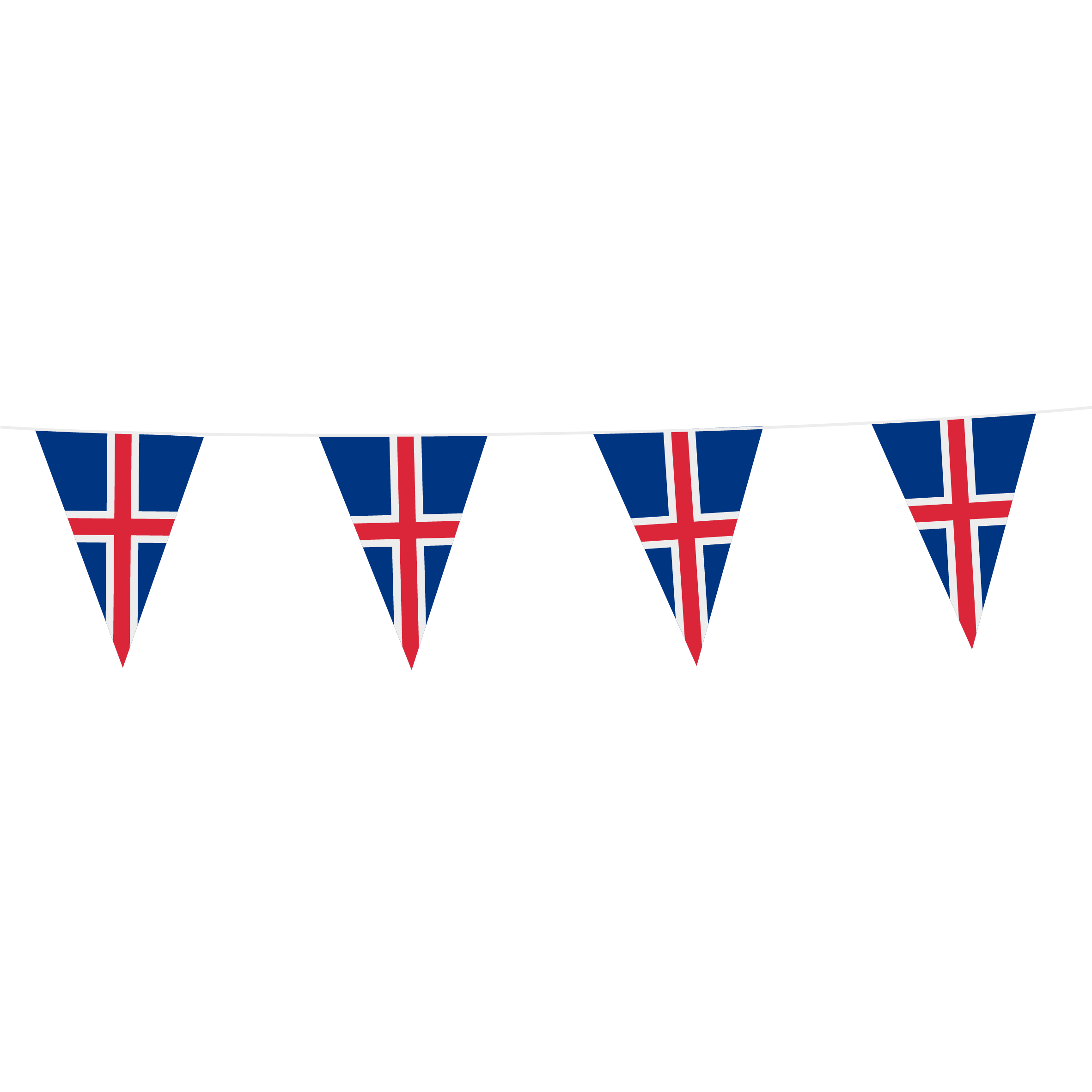 Vimpel guirlande Islandske Flag (Island) 20x30 cm 10 meter