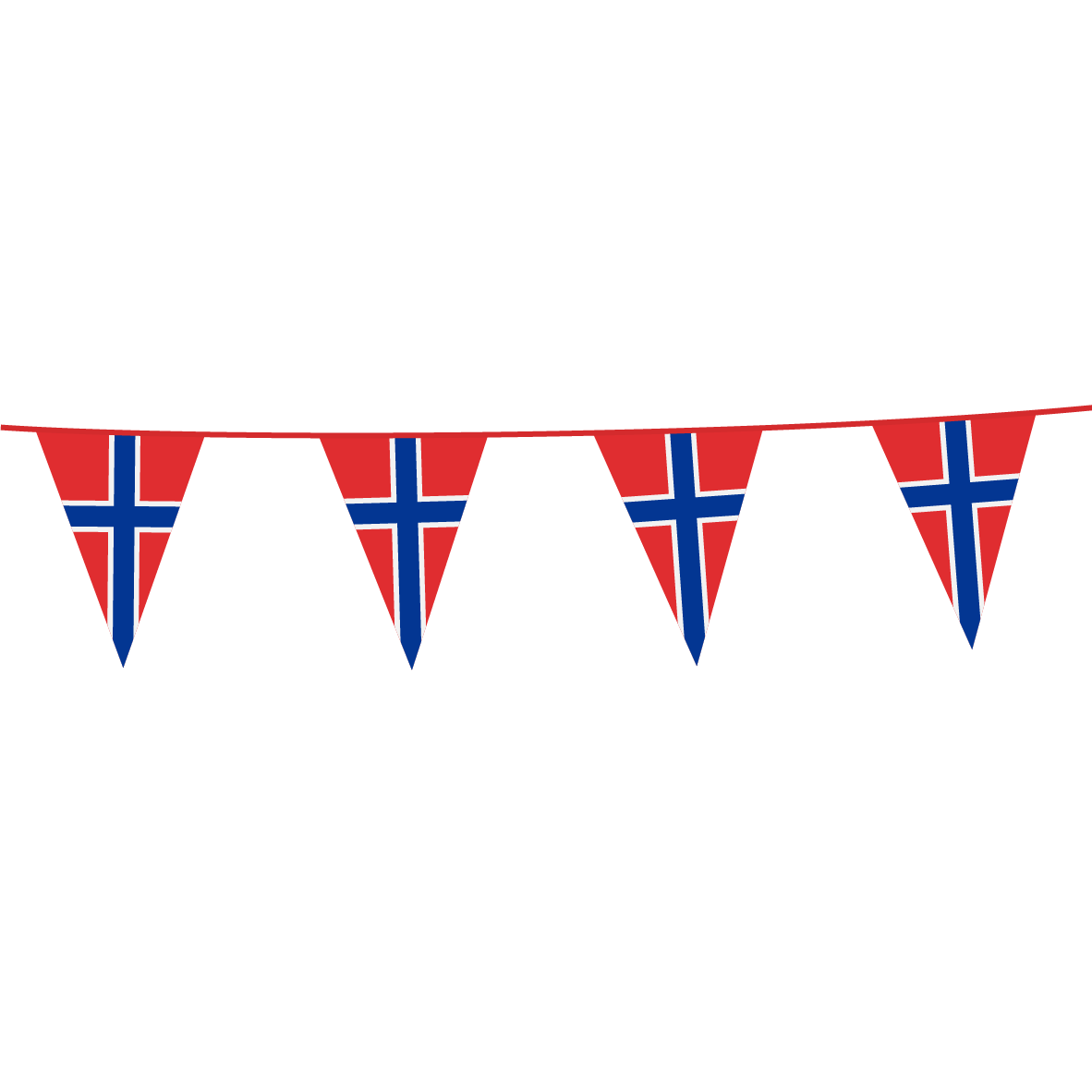 Vimpel guirlande Norske Flag (Norge) 20x30 cm 10 meter