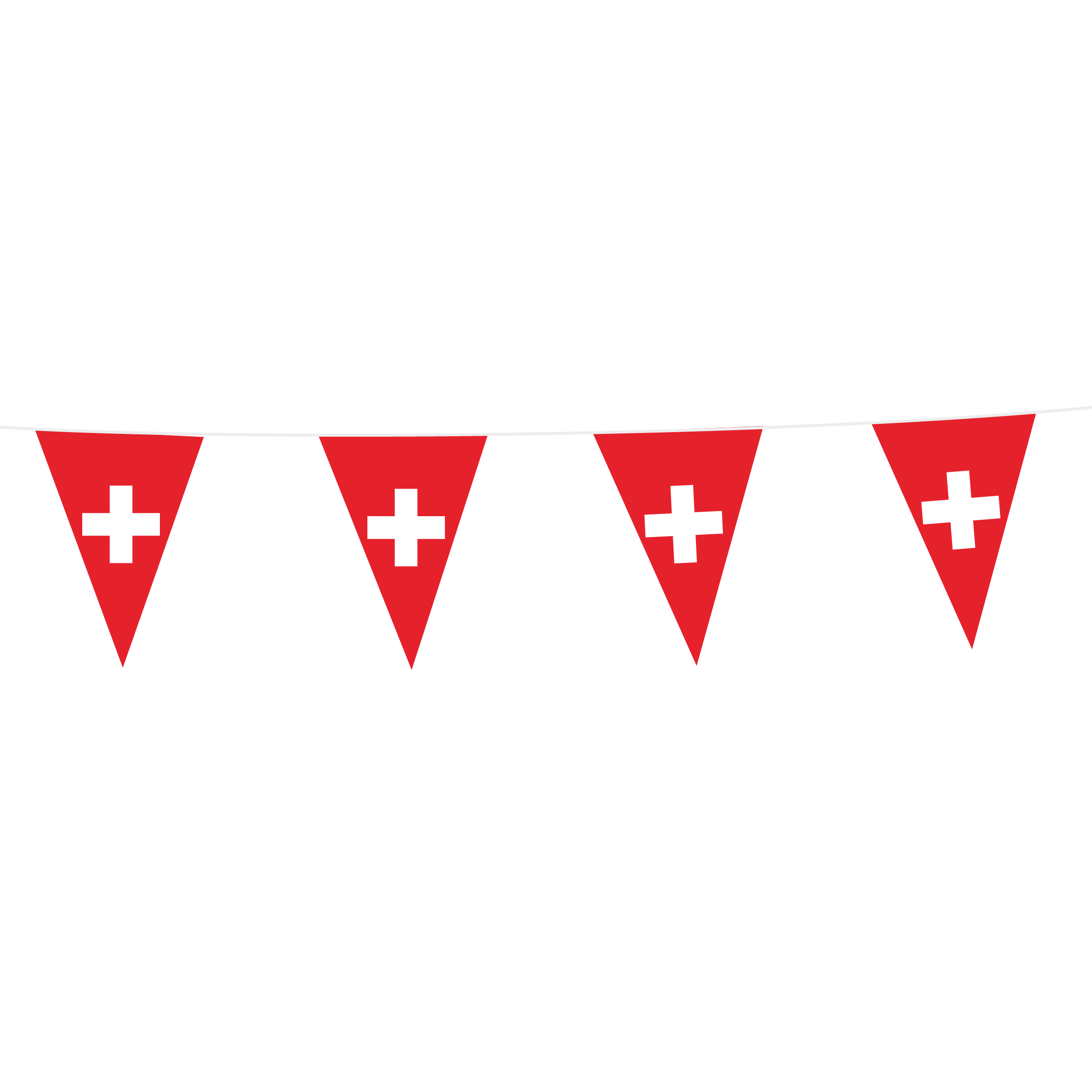 Vimpel guirlande Schweiziske Flag (Schweiz) 20x30 cm 10 meter