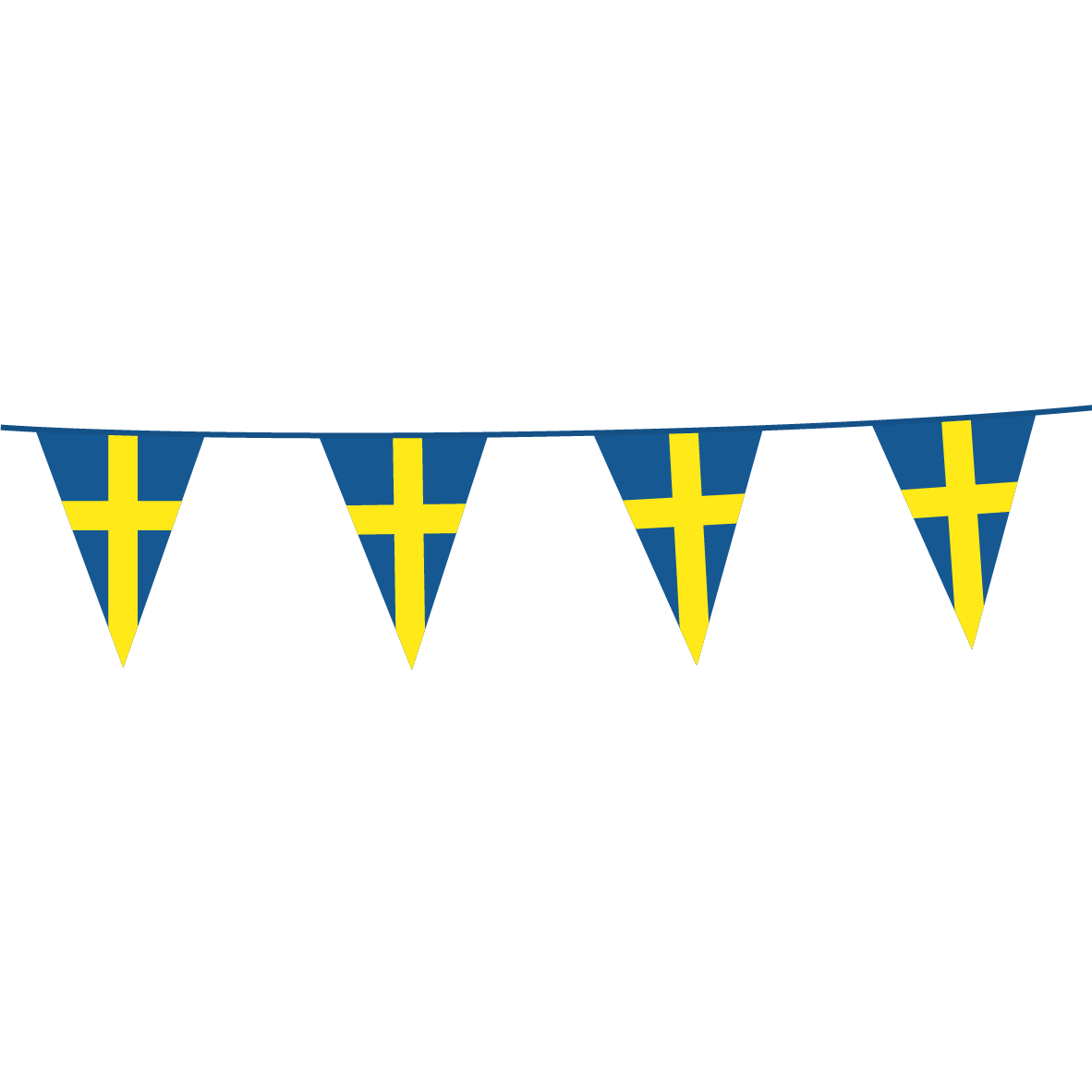 Vimpel guirlande Svenske Flag (Sverige) 20x30 cm 10 meter