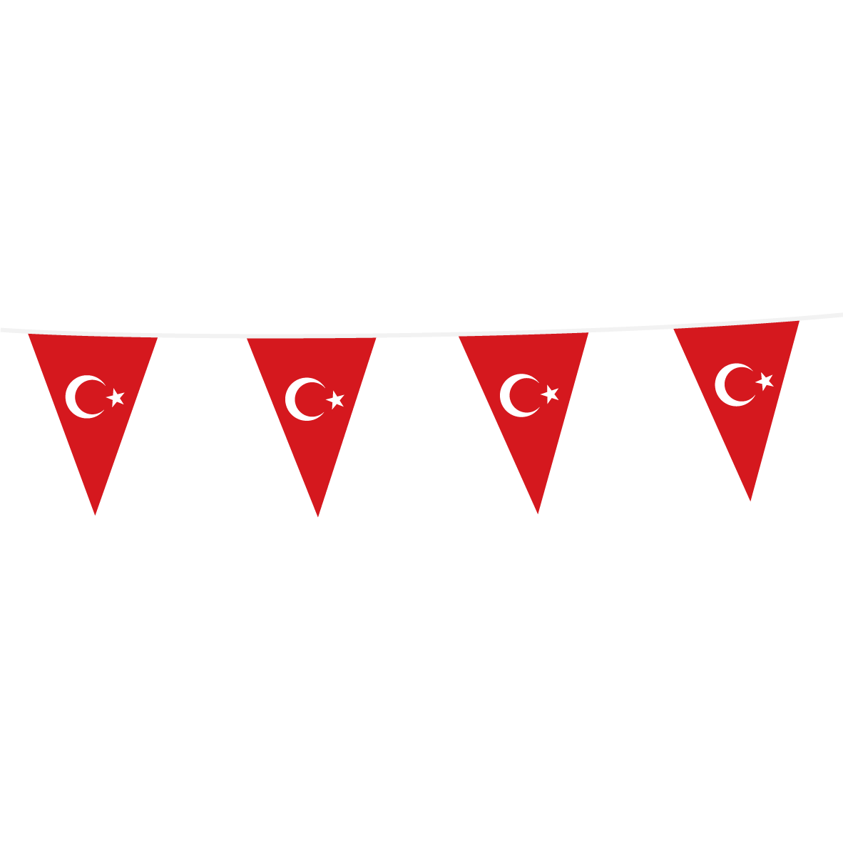 Vimpel guirlande Tyrkiske Flag (Tyrkiet) 20x30 cm 10 meter