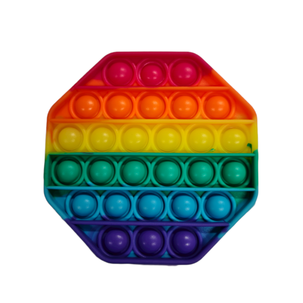 Pop It - Bubble - Fidget Toy: Kendt Fra Tiktok - 8 Kantet Rainbow