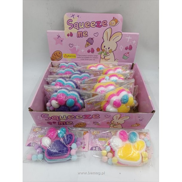 Paw Squishies Kæmpe – Pels Dyrepote Squishies med Stræk og Bløde Puder
