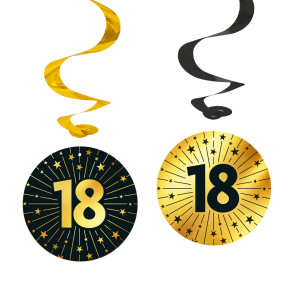 18 rs Golden Celebrations Swirls  Sort/Guld (4 stk.)