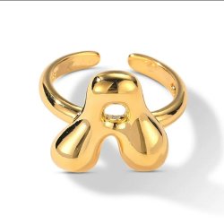 18K Guldbelagt &amp; Justerbar med Ballon Bogstav � BOLD Design