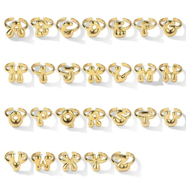 18K Guldbelagt &amp; Justerbar med Ballon Bogstav � BOLD Design