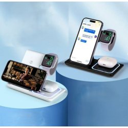 3-i-1 Tr�dl�s Ladestation til iPhone, AirPods &amp; Apple Watch