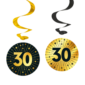 30 rs Golden Celebrations Swirls  Sort/Guld (4 stk.)