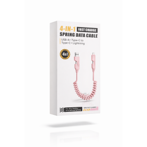 4-i-1 Opladningskabel � Lyser�d Spiral