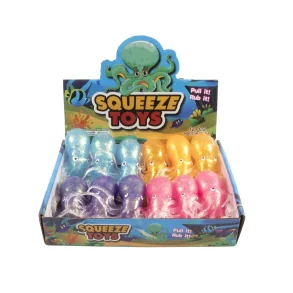 Squeeze Octopus med Glitter - Farverig, Sjov og Super Squishy