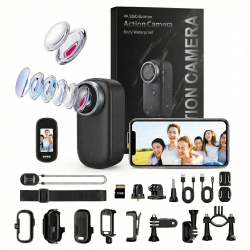 4K Mini Action Kamera med Magnetisk Holder � Ultra HD forventede p� lager igen 20-3-2026