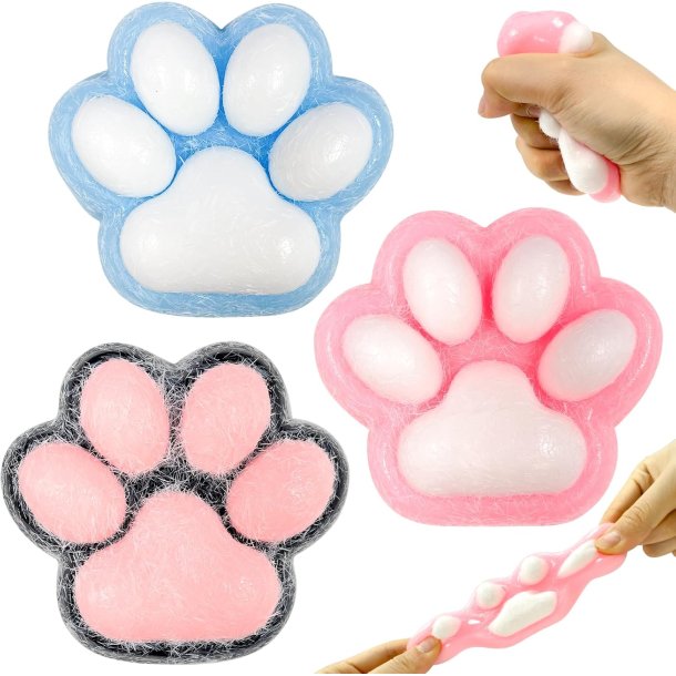 Paw Squishies  Pels Dyrepote Squishies med Strk og Blde Puder