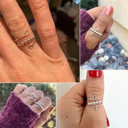 Fidget Antistress Ring - Slv - Justerbar med 10 Bevgelige Slvperler (se video)
