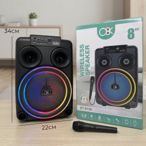 8� Bluetooth Party H�jtaler � 20W med RGB & Sammenkobling