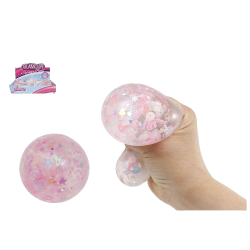 Squeeze Bold Med Blomster Og Glitter 6 Cm