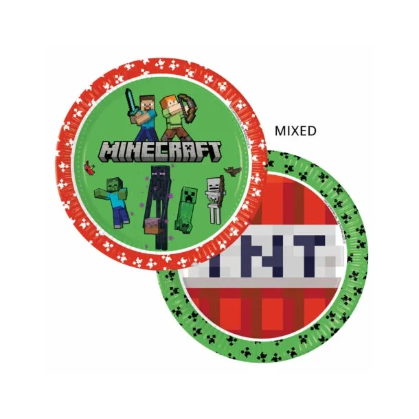 8 Paper Plates 23cm FSC Next Generation � Minecraft
