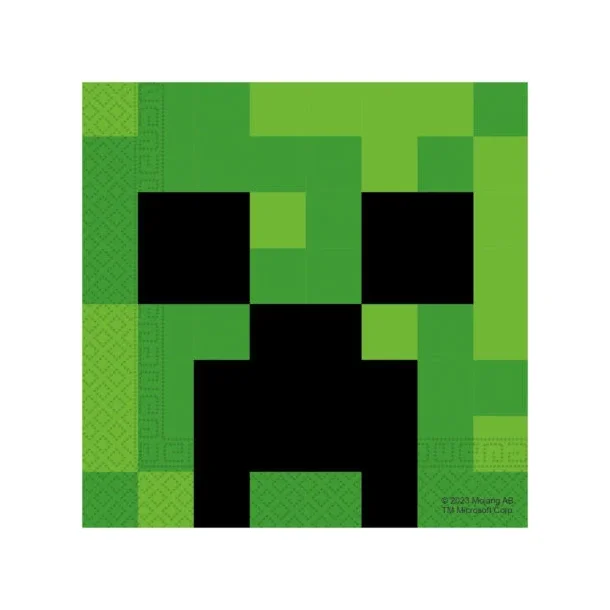 20 2-Ply Paper Luncheon Napkins 33x33cm FSC - Minecraft