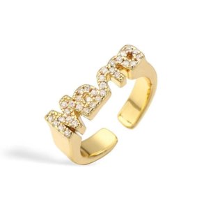 MAMA Ring – 18K Guldbelagt med Similistene & Justerbar