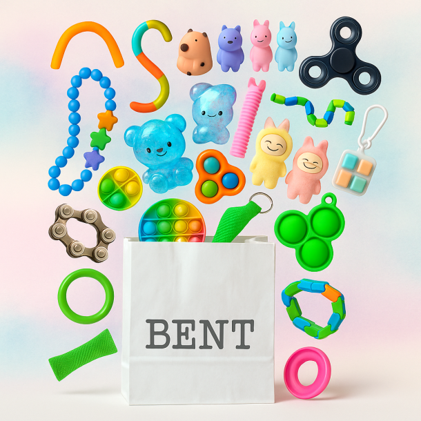 A LOT OF FIDGETS" MYSTERY POSE Fyldt med sjove og populære fidget toys!