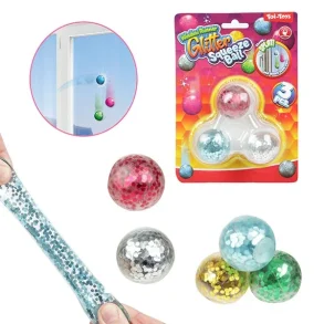 Window Crawler Squeeze Balls - Glitter - 4cm (3 stk.)