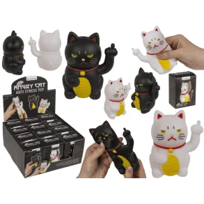 Angry Cat Anti Stress Figur � 7,5 cm � Sandfyld � Assorterede Farver