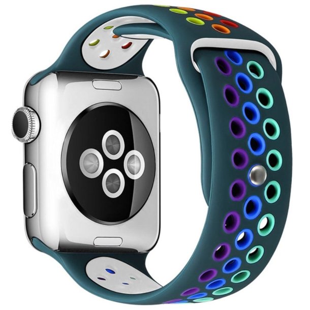 Apple Watch 2 farved rainbow Silikone 38/40/41 - Gr Bl
