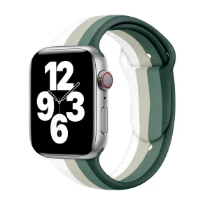 Apple Watch 2 farved rainbow Silikone 38/40/41 - Mint-Army/Hvid/Gr�