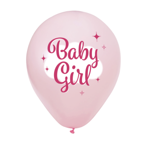 Baby Girl Balloner  8 stk 30 cm, Latex, 1-sidet print