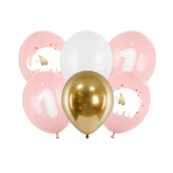 Balloner 30 cm, One Year, Baby Pink
