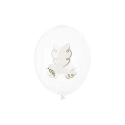 Balloons 30 cm, Dove, Crystal Clear