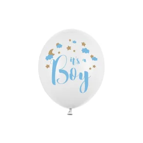 Balloons 30 cm, It's a Boy, Pastel Pure White