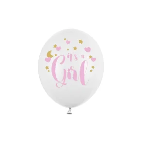 Balloons 30 cm, It's a Girl, Pastel Pure White