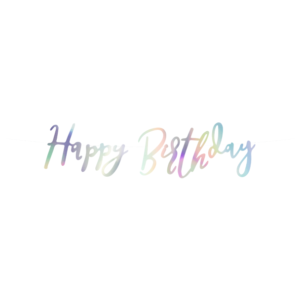 Banner 'Happy Birthday!' Iridescent Skrift