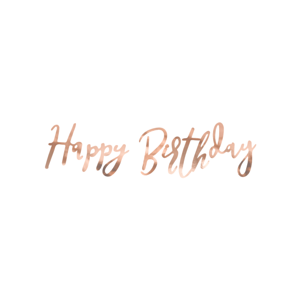 Banner 'Happy Birthday!' Rose Guld Skrift