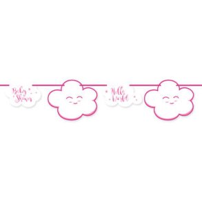 Banner 'Hello World!' Babyshower Girl 4 meter