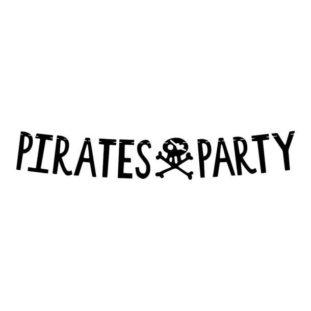 Banner Pirates Party, Black, 14x100cm