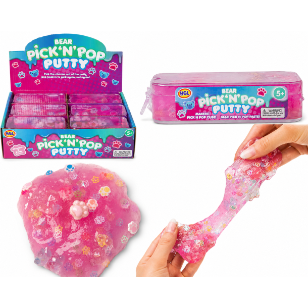 Bear Pick N Pop Putty � Pink Putty med Sm� Charms