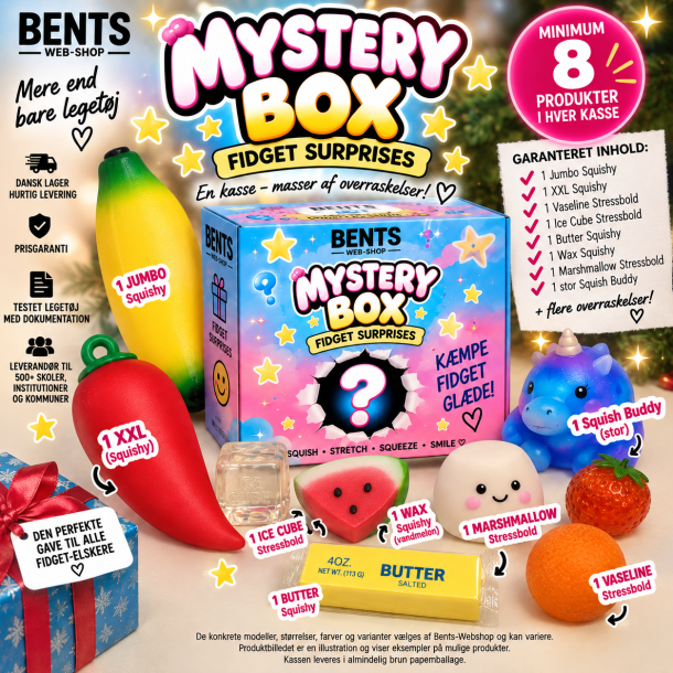 Bents Luxus Mystery Box med 8 Squishies og Stressbolde