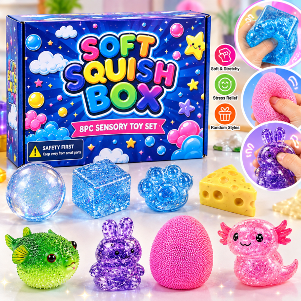 Bents-Webshop Exclusive Fidget Box � 8 stk. med Sugar &amp; Marshmallowfyld