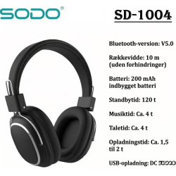 Bluetooth H�retelefoner � Sort | Tr�dl�se med Mikrofon