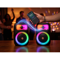 Bluetooth Party H�jtaler 25W � 8� RGB med Sammenkobling (TWS)