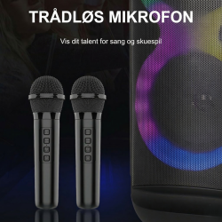 Bluetooth Party H�jtaler 40W med RGB Lys &amp; Mikrofon