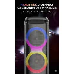 Bluetooth Party H�jtaler 40W med RGB Lys &amp; Mikrofon