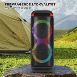 Bluetooth Party H�jtaler 40W med RGB Lys &amp; Mikrofon