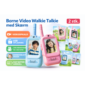 B�rne Video Walkie Talkie med Sk�rm � 2 stk. (Bl� & R�d)