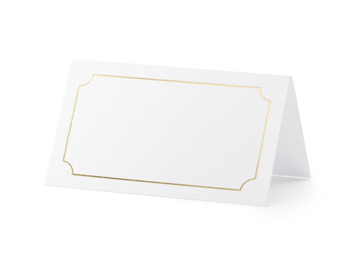 Bordkort af papir med guldmetallisk ramme 10 - Bordkort - Bents Webshop