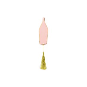 Bordkort Lavet Af Papir I Pink Farve Med Guld Metallic 6 Stk. - ca. 10,5 x 3 cm.
