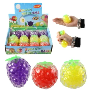 Squeeze Ball - Frugt Med Perler - 53 Gram - Assorterede Designs