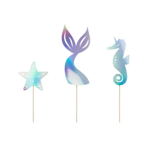 Cake Toppers  Mermaid Iriserende (1824,5 cm  3 stk)