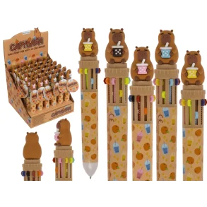 Capybara Kuglepen med 10 Farver � 15,5 cm